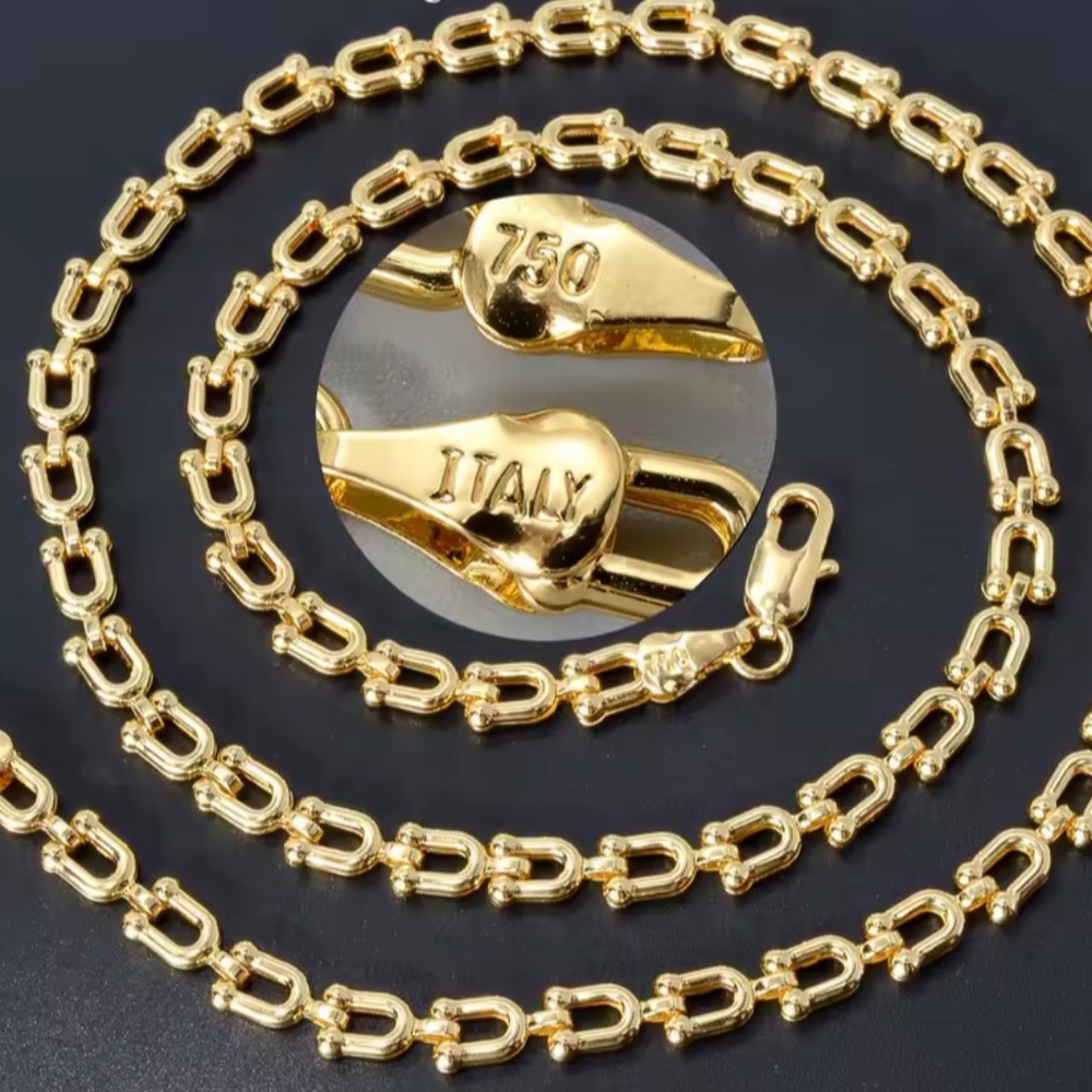18K Gold Plated Chain 750 ITALY